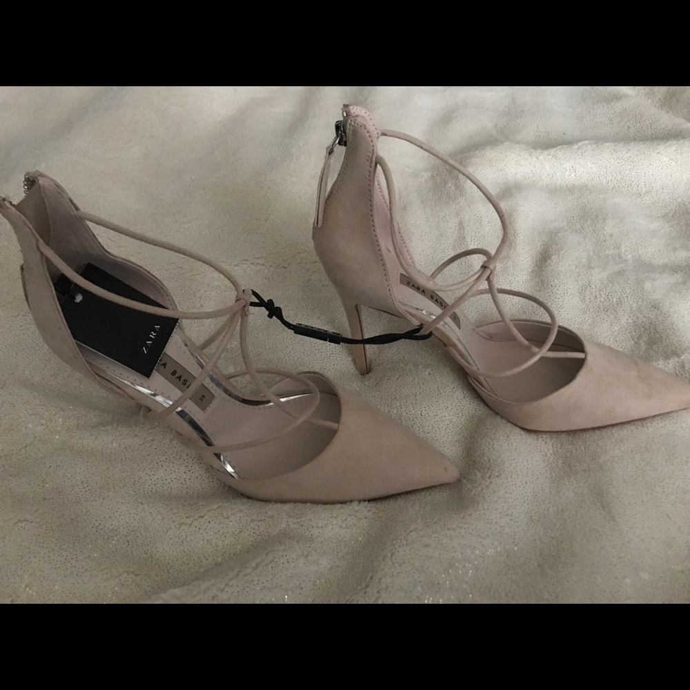 Zara New Cream Heels.
